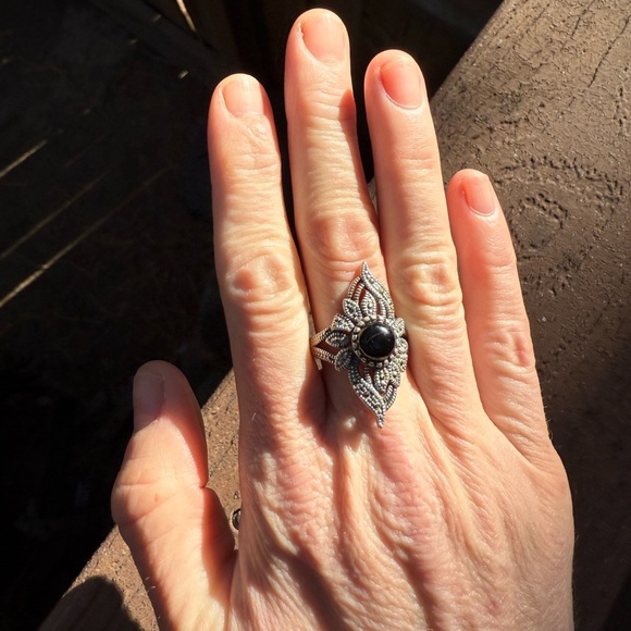 💎🔥Sivana 100% GENUINE BLACK RAW ONYX STERLING SILVER! Discontinued!! A GEM!!!! - Picture 2 of 16